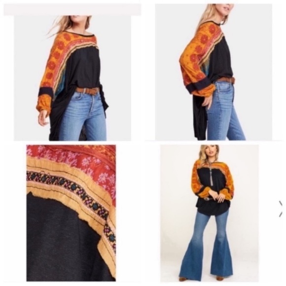 NWT-Free People Boho Embroidered Oversized Tunic - Picture 9 of 11